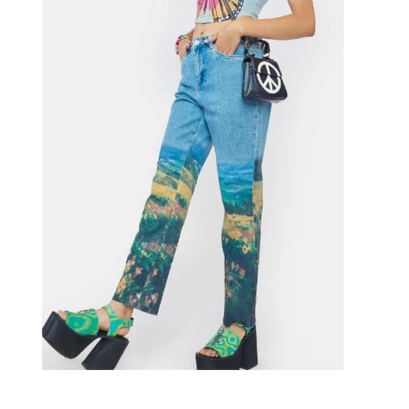 Field print denim jeans - Picture 8 of 8